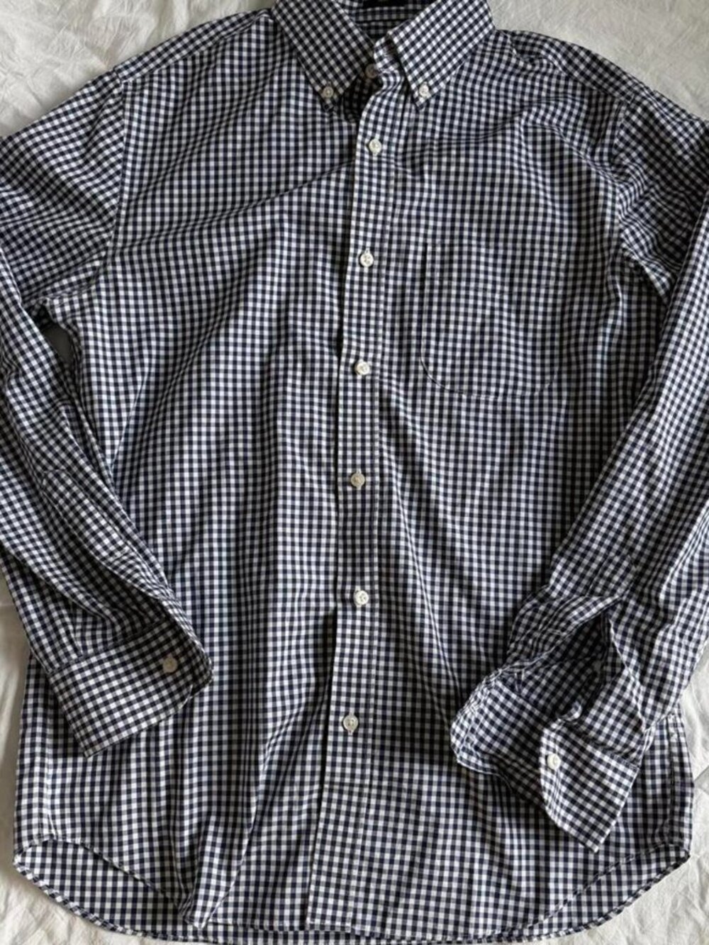 J.Crew Men's White and Navy Shirt